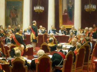 И.Е.Репин, "Торжественное заседание Государственного совета 7 мая 1901 г." (фрагмент): ru.wikipedia.org