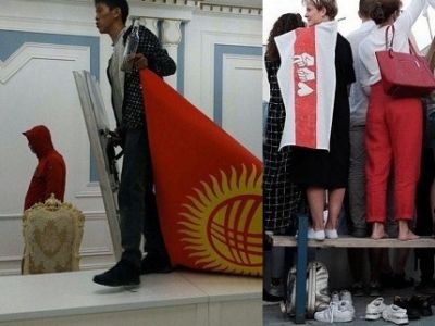 Протестующие в Кыргызстане и в Беларуси. Коллаж: www.facebook.com/andrej.aleksandrovic.14