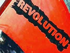 Революция. Флаг антиглобалистов. Фото: akm1917.org