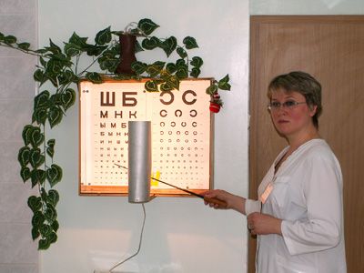 В кабинете окулиста. Источник - prochki.narod.ru