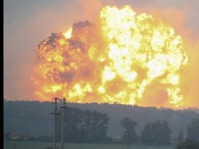 Взрыв на складе с боеприпасами в Украине. Фото: reuters.com