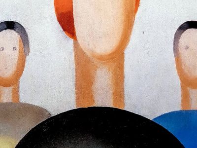 Фрагмент картины "Три фигуры", пострадавшей от рук вандала. Фото: The Art Newspaper Russia